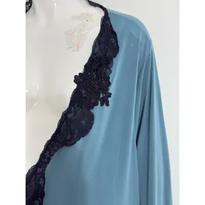 Soft Surroundings Magic Fairy Robe 1X NWT Teal Lace Trim Sleepwear thumbnail 4