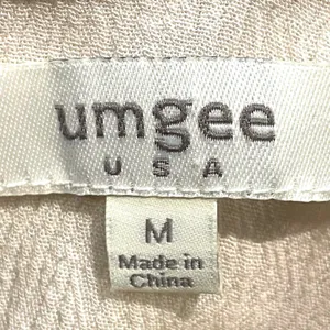 Umgee USA Cream Boho Embroidered Tassel Tunic Dress Medium Ivory Navy‎ Blue thumbnail 8
