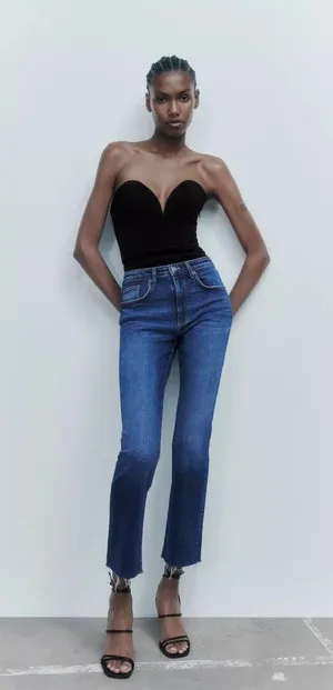 ZARA top black corset sleeveless bodysuit thumbnail 3