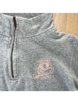 MV Sport Vintage University of Oregon Ducks Gray Quarter Zip Sweatshirt Size XL thumbnail 2