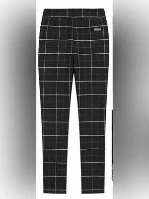 Calvin Klein Black Windowpane Plaid Slim Ankle Pants Size 8 Career Office thumbnail 2