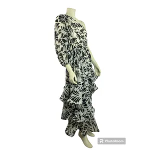 Alexis Fot Target Botanical Black White one shoulder high low Dress Small thumbnail 6