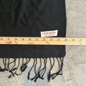 Pashmina Scarf Fringe Trim Wrap 100% Pashmina Black Unisex Adult thumbnail 4