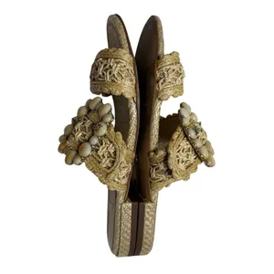 Sam Edelman Elisa Natural Raffia Slide Sandals Size 6.5 Beaded thumbnail 7