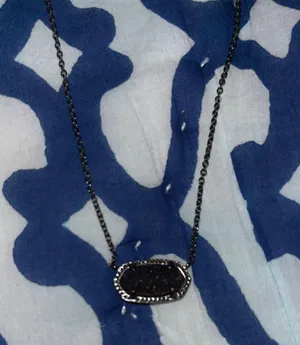 Kendra Scott Black Elisa Gunmetal Stone Necklace thumbnail 1