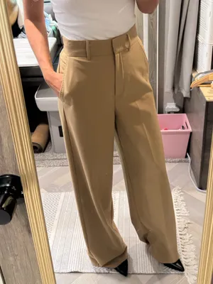 Marella High-Rise Wide-Leg‎ Women's Pants in Camel Size 4 thumbnail 2