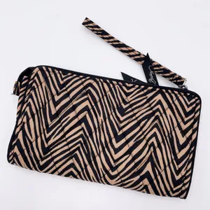 Vera Bradley Front Zip Slim Clutch Wristlet Wallet Zebra Print Quilted Cotton thumbnail 5