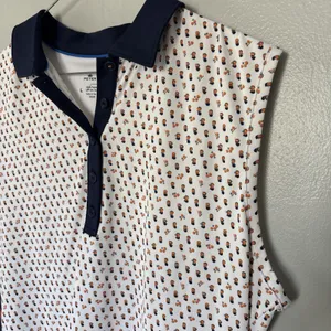 Peter Millar Sleeveless Polo Shirt Size Large White UPF 50+ Golf With Logo thumbnail 4