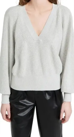 IRO Jamys Sweater Grey Cotton Cashmere Grey Knit Size Small thumbnail 1