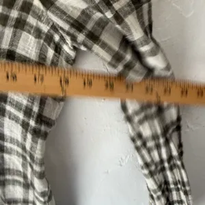 Free People‎ Womens Plaid Long Sleeve Button Shirt Olive Green Bohemian Cabin XS thumbnail 4