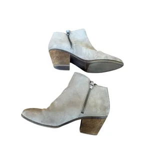 Frye Sacha Moto Ash Suede Pointed Toe Ankle Booties Womens 8.5M Tan Western Boot thumbnail 4