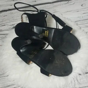 Chase + Chloe strappy fringe leather heels sz 6 thumbnail 7
