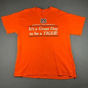 Auburn University Tigers T Shirt Large Soffe Orange College Football NCAA Vtg thumbnail 1