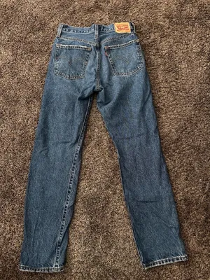 Levi's 501 Distressed Dark Blue Straight Jeans Size 26x30 0090 thumbnail 3