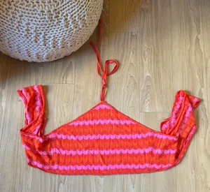 Show Me Your MuMu Red and Pink Striped Crop Top thumbnail 1