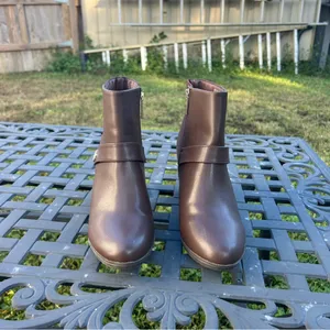 AK BY ANNE KLEIN WOMEN'S RIVE brown boots fall‎ winter size 8.5 zipper casual thumbnail 2