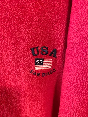 Ameritex USA vintage San Diego red zip up Sherpa jacket thumbnail 4