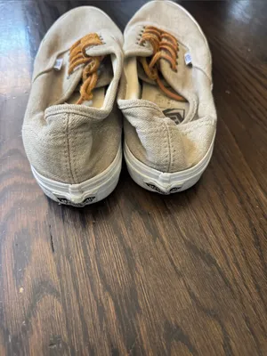 Vans Women's Canvas Sneakers in Tan with White Sole thumbnail 4