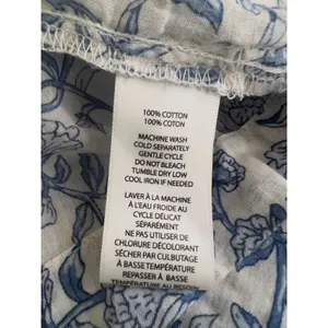 Beachlunchlounge‎ White Blue Floral Ruffle Neck Cotton Sleeveless Blouse Small thumbnail 10