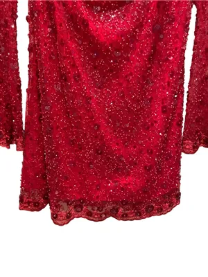 For Love & Lemons Gwendolyn Red Sequin Open Back Mini Dress Women’s Size Medium thumbnail 5
