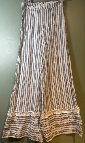 Tigerlily Super Wide Bell Bottom Pants Size 4 Striped Boho festival y2k fairy thumbnail 1