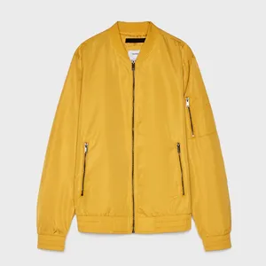 NWT Bershka Yellow Satin Bomber Jacket Large thumbnail 2