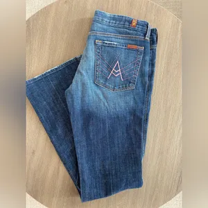 7 For All Mankind - Pink A-Pocket Lowrise Bootcut Size 31 thumbnail 3