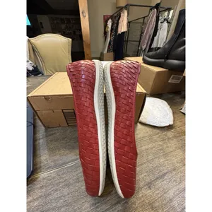 David Tate Womens Dazzle Leather Woven Slip-On Ballet Flats Shoes Size 9.5W Red thumbnail 8