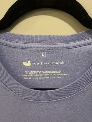 Southern Marsh Oversized Fishing Logo Long Sleeve Pocket Tee Purple thumbnail 4