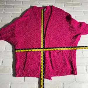 Umgee Oversized Cardigan Sweater Womens Large Pink Open Cozy Loungewear Bat Wing thumbnail 2