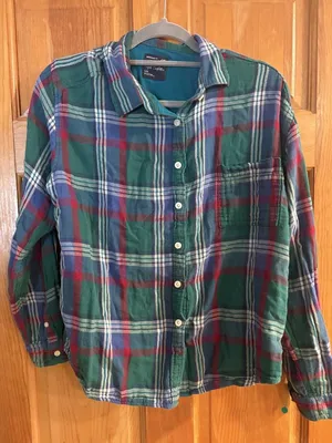 American eagle Size Large (L) Plaid Button-Up Shirt with Pocket thumbnail 1