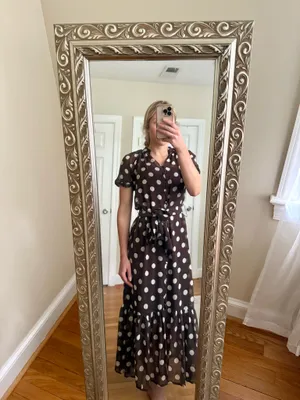 Bailey 44 Polka Dot Short-Sleeve Tiered Dress in Brown thumbnail 2