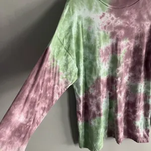 Free People We The Free Tie Dye Long Sleeve Cotton Tee Small thumbnail 4