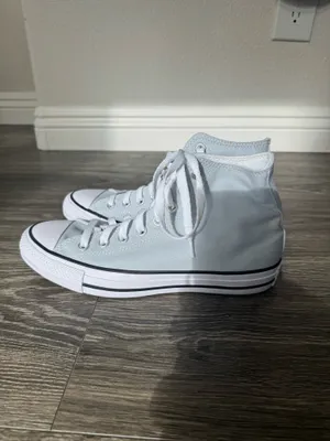 Converse Chuck Taylor All Star High Top Sneakers Women’s 9 Light Gray thumbnail 3