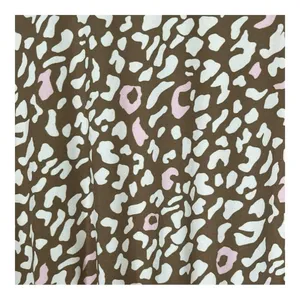 Dress Up‎ Animal Print Maxi Dress Womens Large Brown Pink Smocked Waist V-Neck thumbnail 6