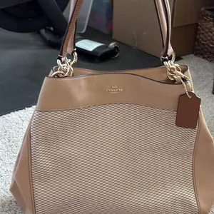 Coach Lexy Legacy Shoulder Bag in Woven Canvas and Leather thumbnail 1