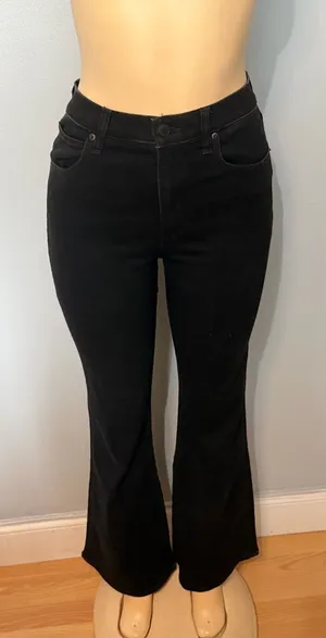 Abercrombie & Fitch Black High-Waist Flare Jeans thumbnail 1