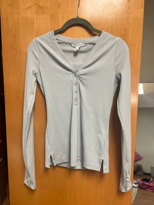 UPTEMPO TOP Ribbed Henley Gray thumbnail 1