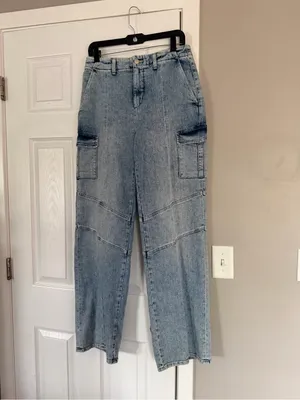 L’agence High Rise Wide Leg Barrel Style Blue Denim Jeans thumbnail 3