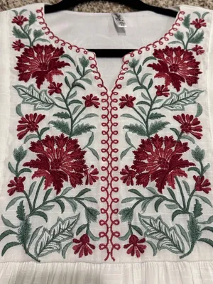 Embroidered cream blouse Red Size XS thumbnail 7