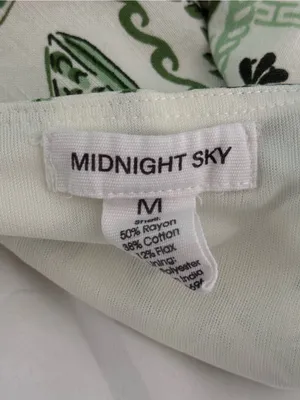 Printed White and Green Cropped Tank thumbnail 4