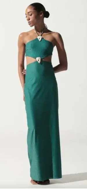 Baobab Kira Maxi Dress in Emerald Green Size Large thumbnail 1