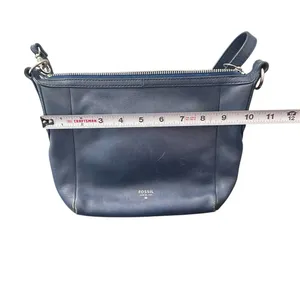 Fossil‎ Navy Blue Genuine Leather Crossbody Shoulder Handbag thumbnail 5