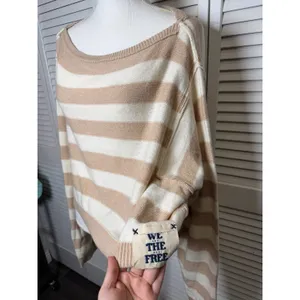 Free People Striped Into The Blue Crop Pullover Sweater Med NWT $108 thumbnail 7