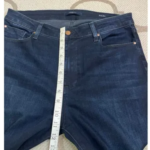 Fidelity Denim Malibu High wide crop raw hem Venetian Blue Jeans, size 31 thumbnail 4