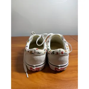 Vans Old Skool Floral Print Cream Suede Low Top Sneakers Womens 6 thumbnail 5
