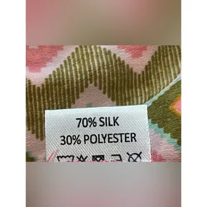 Silk Blend Wide-Leg Pants Pink Earth Tone Geometric Print Bohemian Resort Wear thumbnail 7