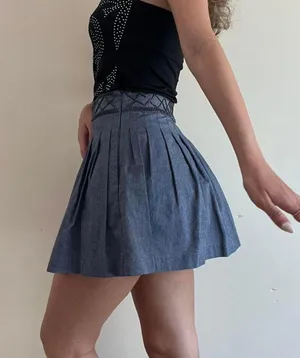 Forever 21 Blue Denim Vintage Y2K Mini Skirt thumbnail 4