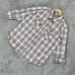 Carhartt Women’s Roll Tab 3/4 Sleeve Button Up Shirt Top Plain in Light Brown XL thumbnail 1