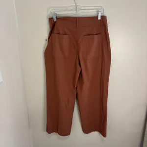 Maison d'Amélie Paris Rust Brown Wide Leg Crop Utility Pants Linen Blend Size 8 thumbnail 4